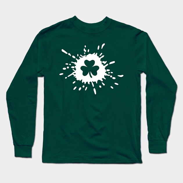 Shamrock Splash Long Sleeve T-Shirt by Designzz